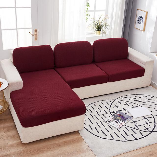 Jacquard Sofa Furniture Cushion Pad Cover Plain Color Furniture Couch Covers For Living Room Home Spandex Stretch Washable Removable Protector