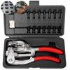 Rloao 16-Piece Metal Punch Pliers Set, Punch Diameters 2/3/4/4.5/5.5/6/7mm, Carbon Steel, for Hole Punching On Sheet Metal, Brass, Plastic, Leather, A