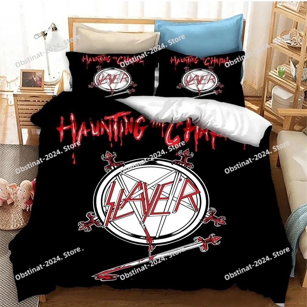 Slayer Heavy Metal Müzik Grubu Yorgan Yatak Takımı, Yorgan Kılıfı Yatak Takımı Yorgan Kılıfı Yastık Kılıfı, King Queen Boy Yatak Takımı Çocuklar