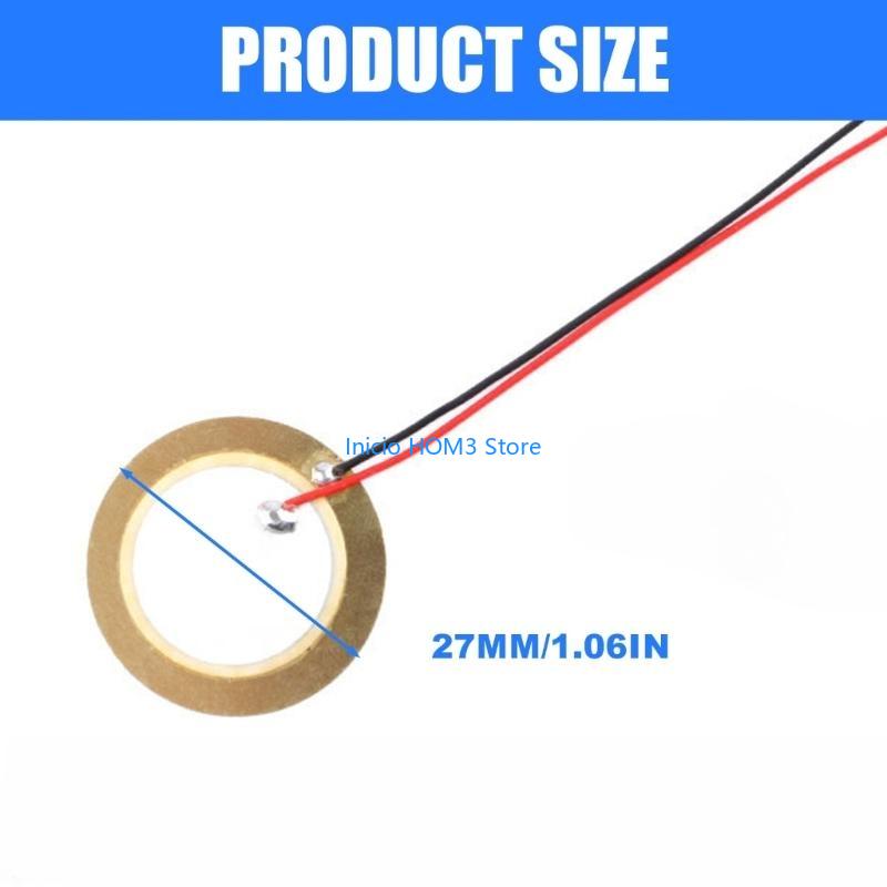 A5YD Pack Of 10 27mm Piezo Ceramic Buzzer Disc For Alarms And Timers Electronic Devices With High Sensitivity And Durability