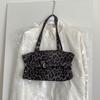 Vintage commuter leopard print bag belt decoration new tote bag large capacity niche locomotive Spice girl portable shoulder bag