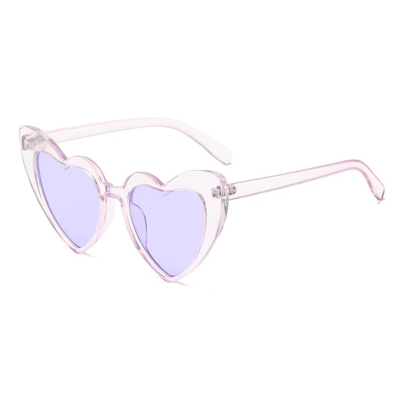 New Heart Shaped Candy Sunglasses Female Punk Cat Eyes Fashion Accessories Large Frame Sparkling Pink Crystal Eyeglasses