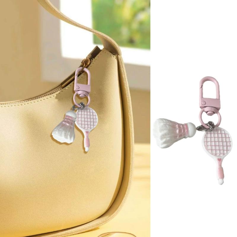 Motivational Badminton Keychain Cartoon Inspired Resin Plastic Hanging Decoration For Athletes Students Friend