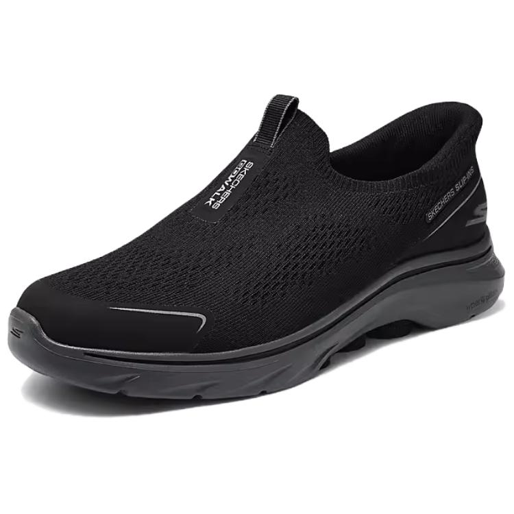 Skechers Go Walk 7 Comfortable Casual Wear Durable Breathable Low Top Lifestyle Shoes Men Sneaker Black 216553-BKCC