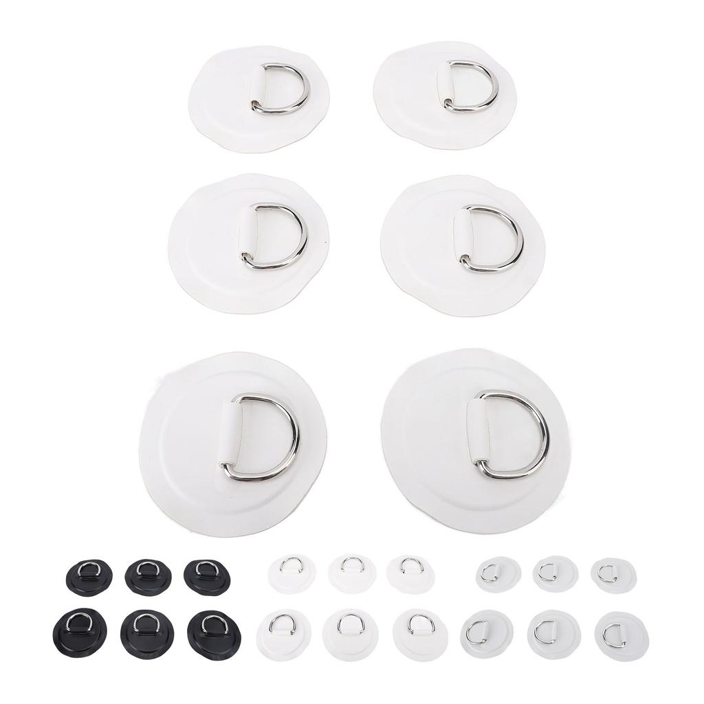 Stainless Steel D Ring Patch Kit PVC Paddle Board D Rings with Rope Hooks for Kayak Inflatable Boat 