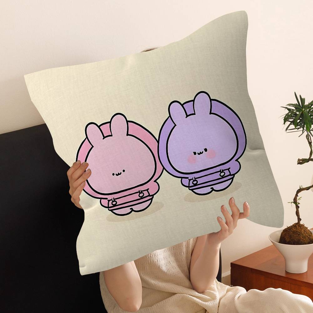 Cartoon Asamimichaan Asleep Cute Asamimi Office Cushion Pillowcase Car Cushion CoverXCM Lumbar Pillowcase Sofa Pillowcover