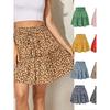 Printed Elastic Waistband Tied Skirt Women's Print Elastic Waistband Lace-up Skirt