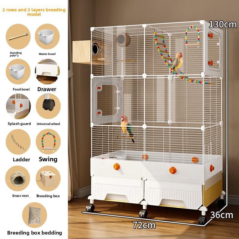 Large Bird Cage for Parrots New Generation Anti-Scatter Design for Cockatiels Spacious Aviary Luxury Habitat for Medium Birds