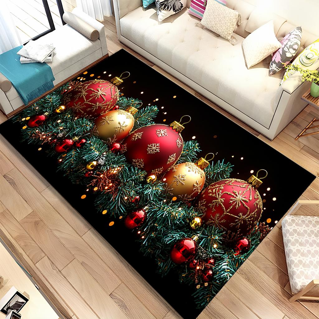 Fofo Pai Natal Árvore de Natal Feliz Desenho Animado Festival Tapete de Presente para Sala de Estar Quarto Casa Decoração de Sofá, Antiderrapante