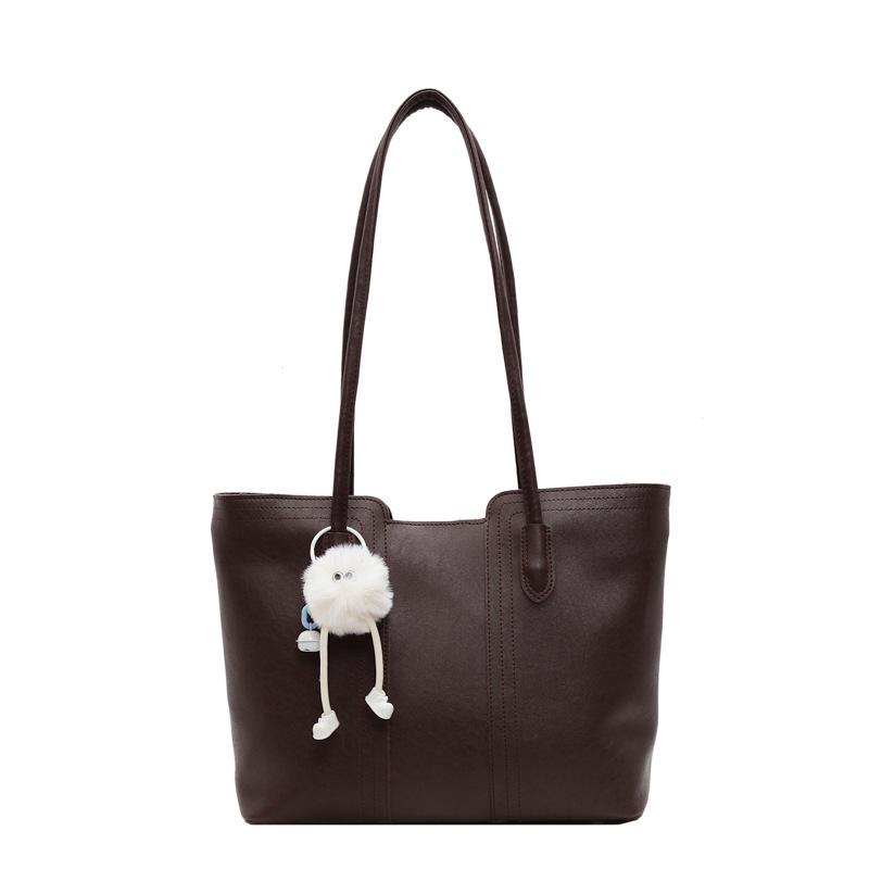 Simple High-end Bag Women's New Versatile Commuter Shoulder Bag College Students Class Tote Bag Large Capacity