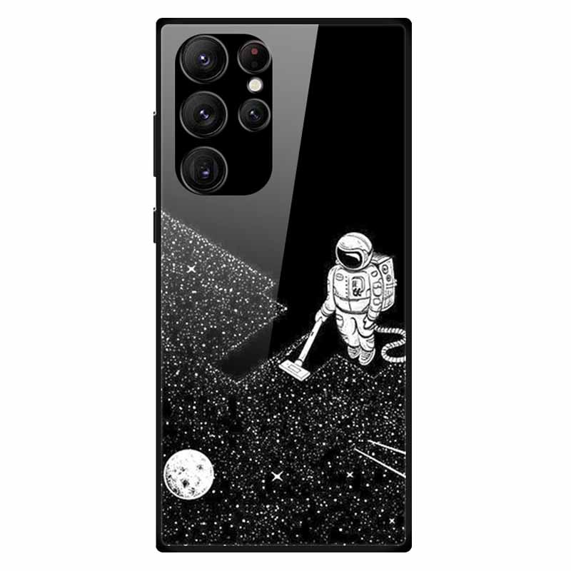 For Samsung S24 Ultra Case Tempered Glass Fashion Hard Back Cover for Galaxy S24Ultra 5G Cases Luxury Bumper S24 Plus S24 FE S24