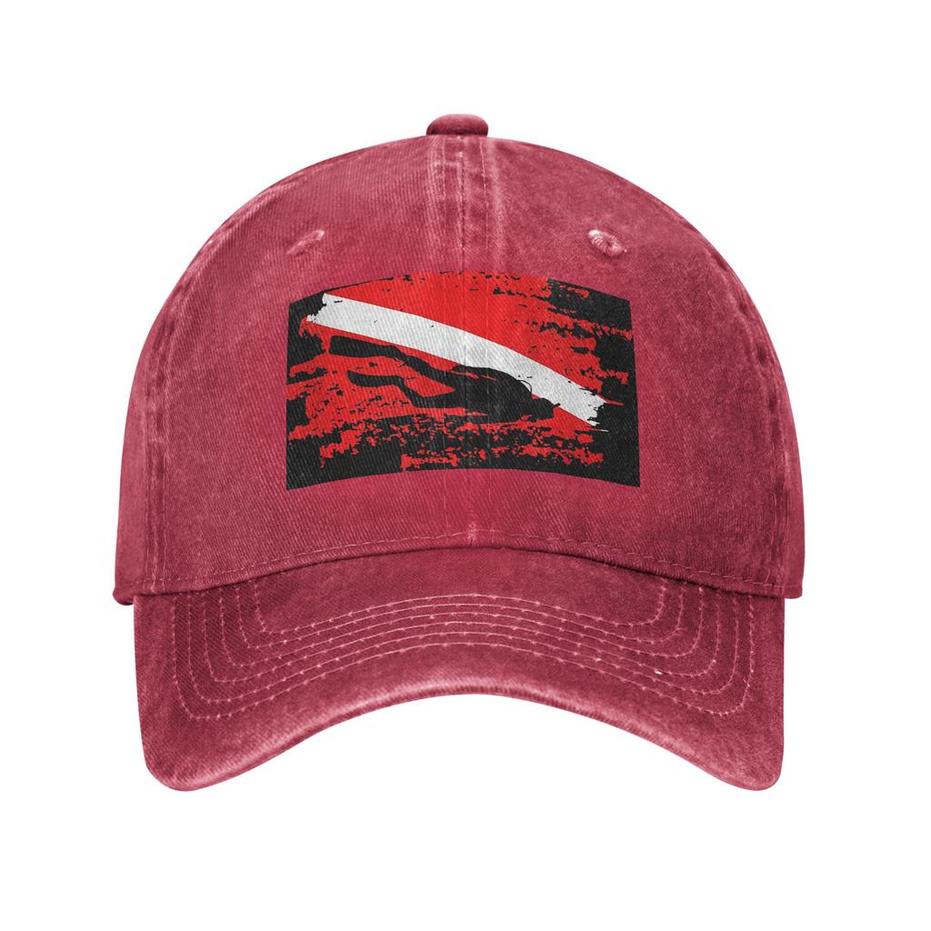 Taucher Tauch Flagge Marine Taucher Tauch Denim Stoff Kappe Lässig Baseballkappen Verstellbare Mütze Sommer Unisex Baseballmützen