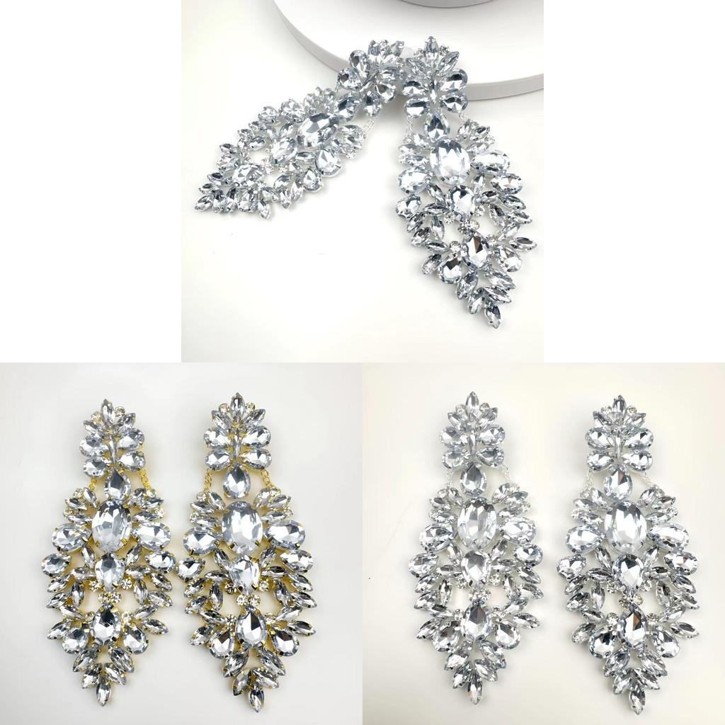 Geometric Water Diamond Earrings For Women Fashion Jewelry Gift For Spring