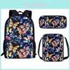 Set Zaino Scolastico con Fantasia Farfalle in Nylon Traspirante per Studenti Elementari
