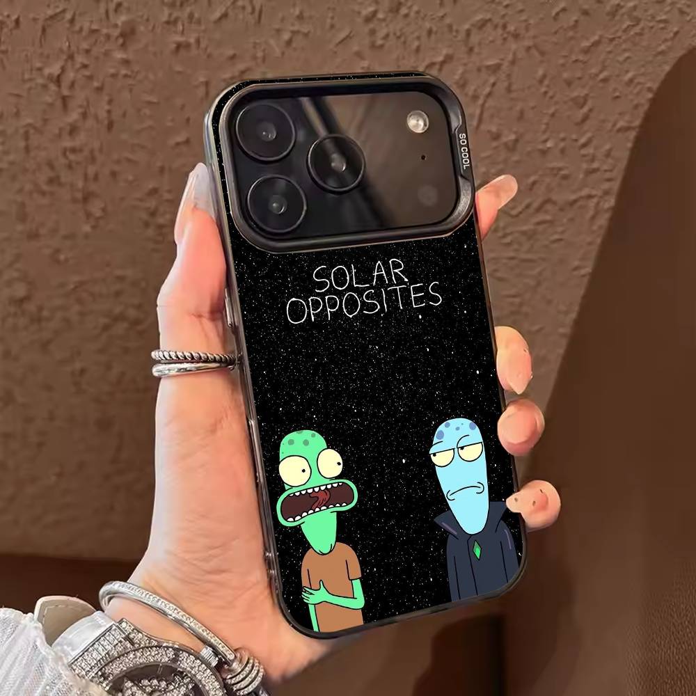 

Cartoon S-Solar Opposites Phone Case For iPhone 17 16 15 14 13 12 11 Pro Max Plus Silver candy Matte Cover iPhone14