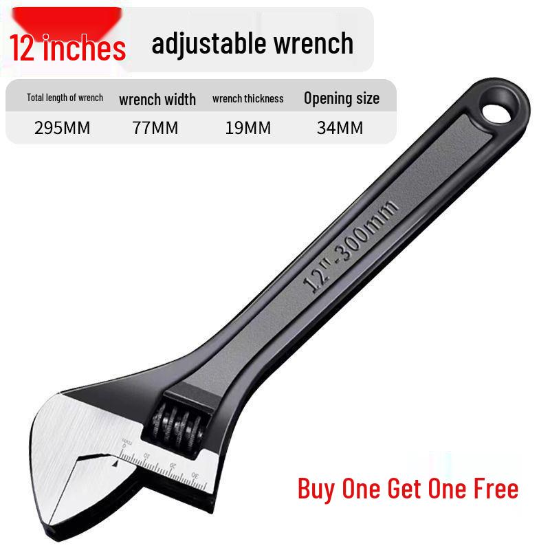 Multifunctional Thickened Adjustable Wrench - Buy 1, Get 3, Industrial-Grade, Fine Polished, Universal & Flexible.