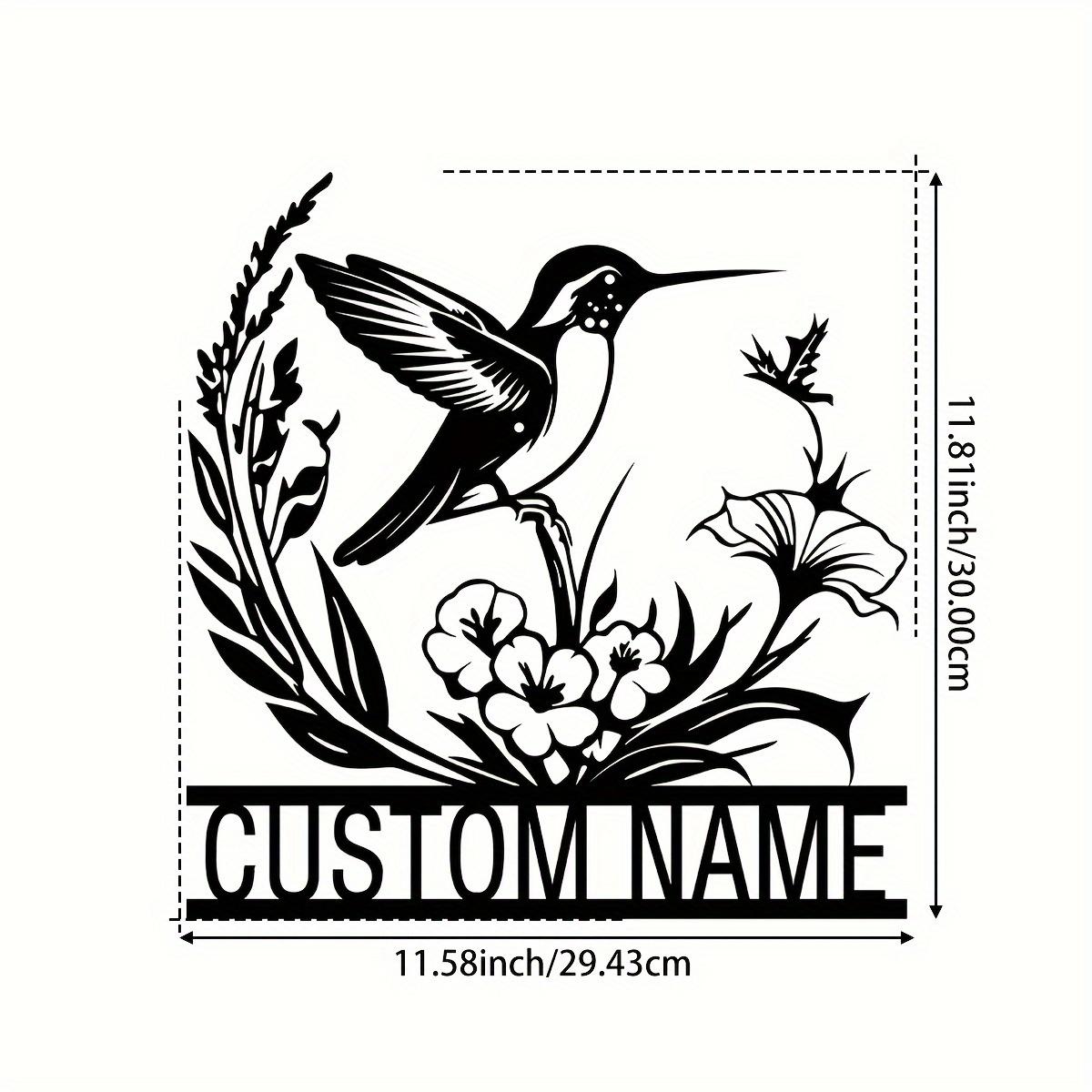 Custom Metal Bird Flower Wall Art, Personalized Bird Flower Signs, Farmhouse Wall Decor, Metal Bird Flower Art, Porch/Patio Gift 30x29.43CM