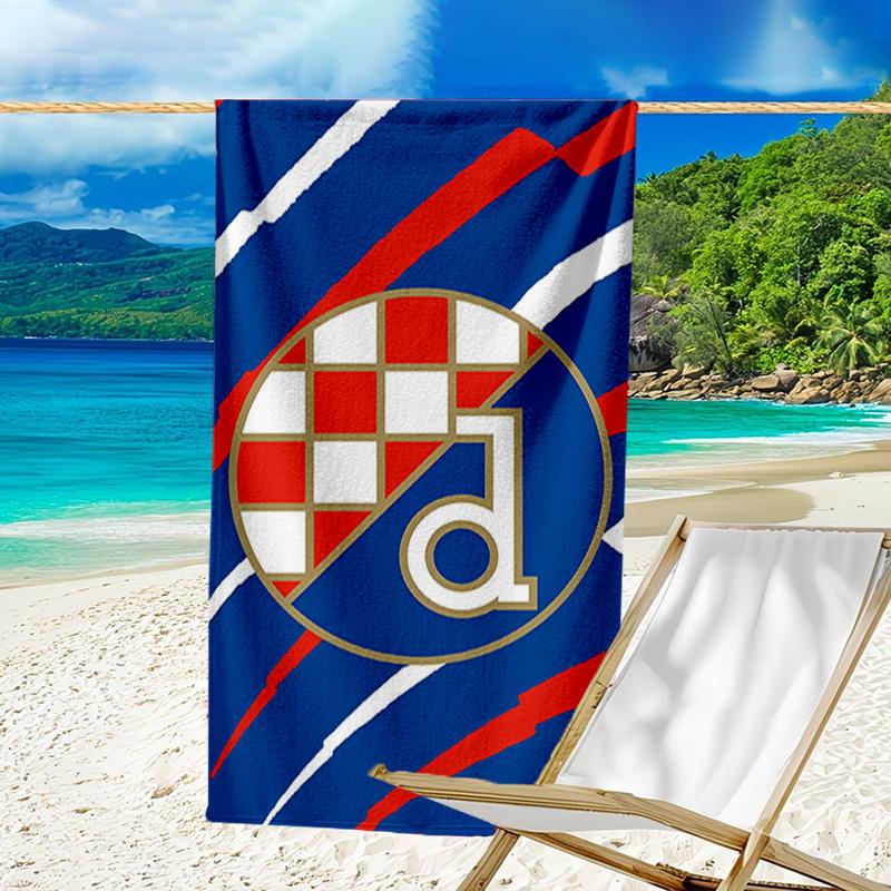 Croatian Football Crest Design Microfiber Beach Towel, Lightweight And Quick-Dry, for Summer Travel, Beach Essential, Swimming Pool Outdoor
