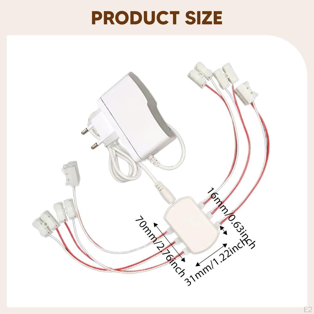 3V 1A Power Supply Multi Ports Wiring for Mini Scale Street Light Dollhouses 6