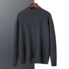 Men's Autumn Winter Wool Cashmere Pullover Sweater, Half High Neck, Solid Color, Plus Size