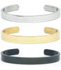 European-American Fashion C-Shaped Stainless Steel Men's Bracelet, V-Shaped Openable Polished Design, Vacuum Electroplated Titanium Steel.
