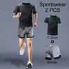 2026 Mens Sportswear 2 PCS Tracksuit Elastic Running Sets Football Basketball Tennis Sport Fitness GYM Suits Workout Clothing