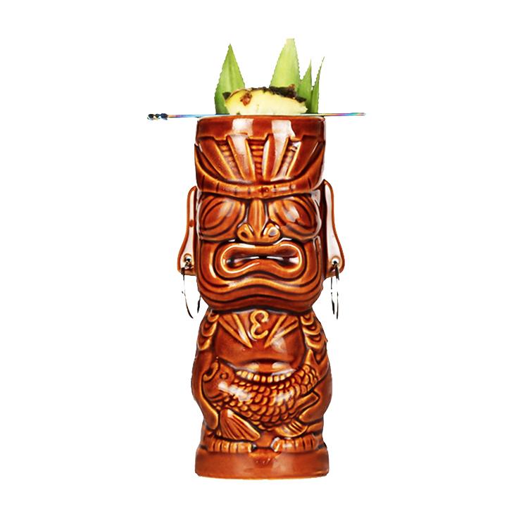 Tiki-hrnky Koktejlová sklenice Pivní hrnek na víno Keramické Tiki hrnky Umělecká řemesla Kreativní Havajské hrnky