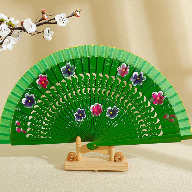 1 Stück Faltfächer zum Tanzen Holz Spanisch Handgefertigt Gastgeschenk Dekoration Heimschmuck Handwerk Chinesischer Fächer