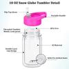 NEW 300ml Capacity Snow Globe Tumbler Reusable Break-Resistant Water Bottles Pre-Drilled Double Layers Mason Jar Cups Children
