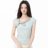 New Hot Girl Short-sleeved T-shirt for Women Slim Fit and Versatile Casual Bow Tie Pullover Elegant Top for Women