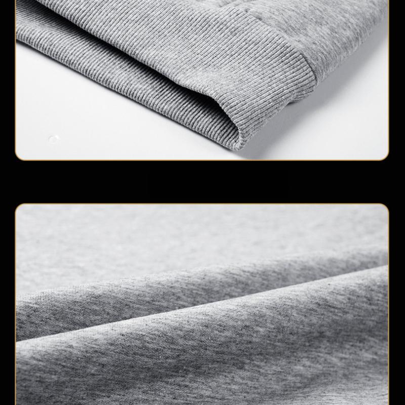 Autumn Winter Trendy Men's Fleece-Lined Thickened Sports Hoodie Plus Size Loose Casual Cardigan Jacket