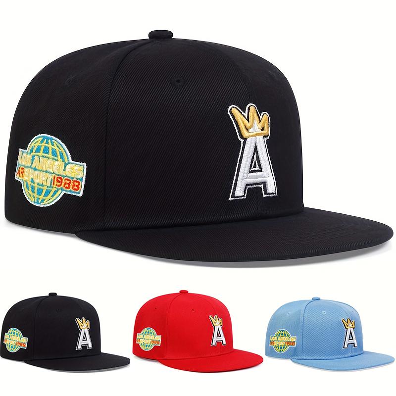 Unisex A Letter Crown Embroidery Hip-Hop Hats Spring Autumn Outdoor Adjustable Casual Baseball Caps Sunscreen Hat