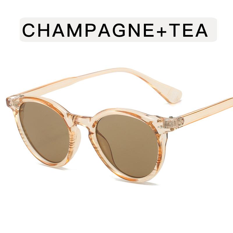 Round Shape Women's Sun Glasses Vintage Retro Rivets Decoration Sunglasess Women UV400 Protection Male Sunglass