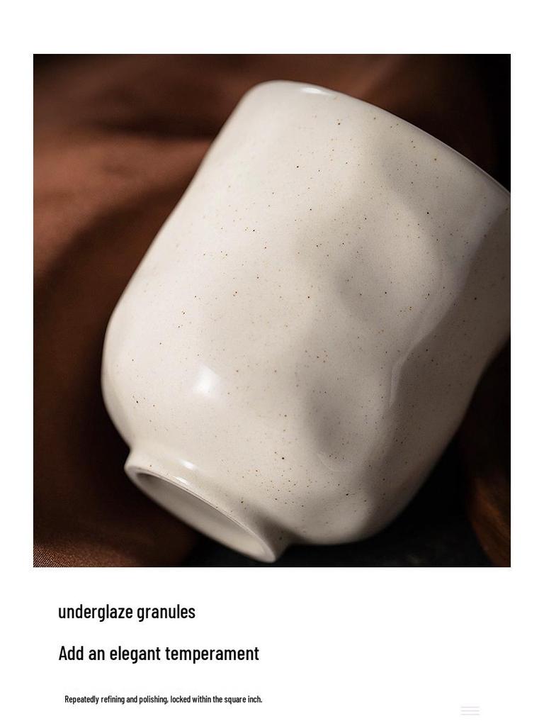 Minimalist Ceramic Espresso Cup with Metal Speckles - Large Capacity Water/Cola Cup