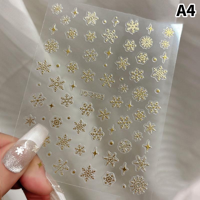 1 Sheet Christmas White Snowflakes Nail Stickers Snowflake Nail Decal Snowflake Xmas Slider