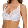 BH in Übergröße für Damen, romantischer französischer Stil, sexy Spitzenunterwäsche, vollständige Abdeckung, atmungsaktives Bralette mit Schwamm und Bügel, D-Cup-Dessous
