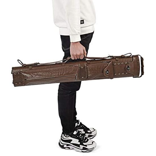 Billiard cue case brown crocodile style [Daisei] (dark (2×4) 9BR)