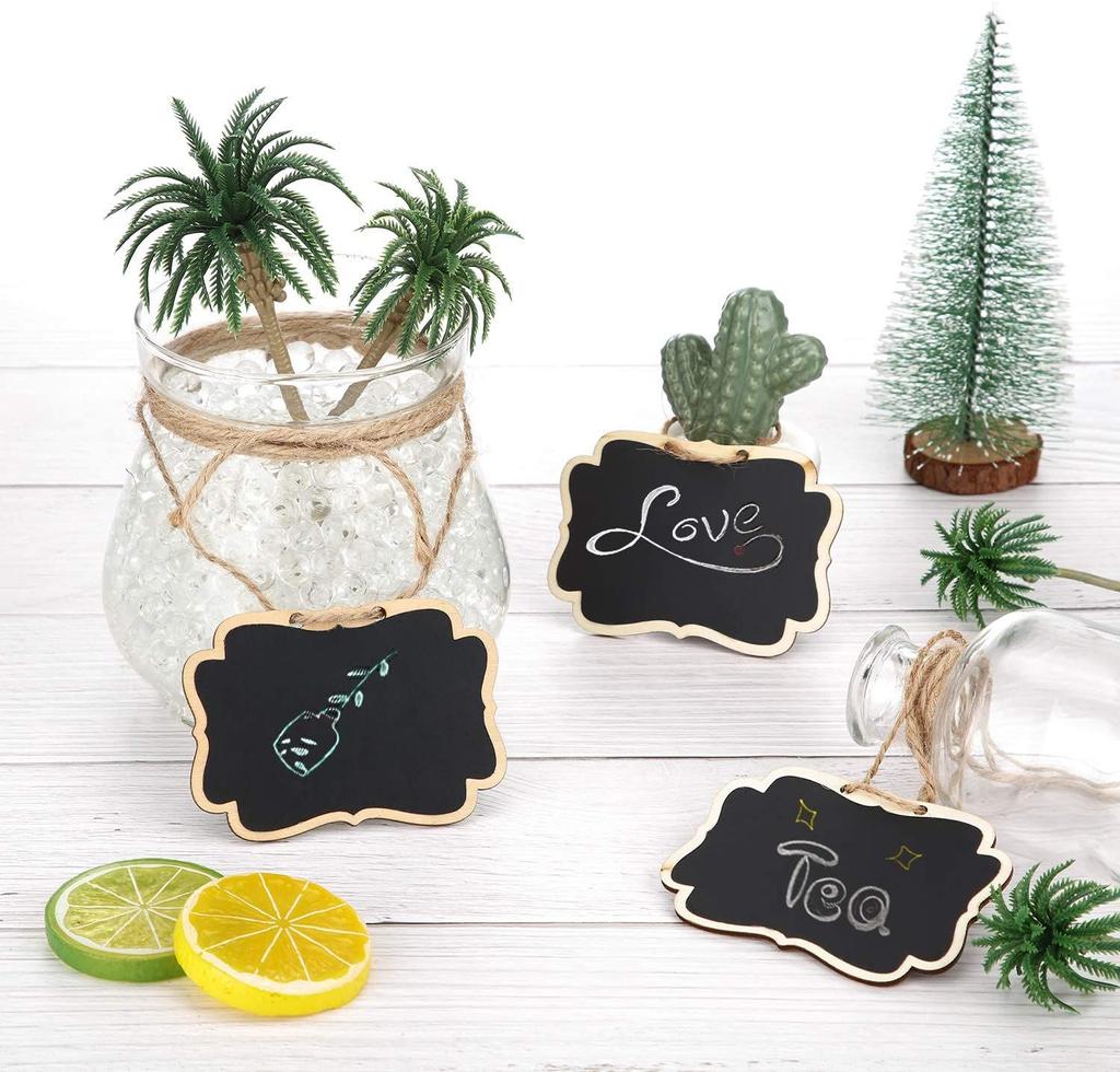 Office School Supplies Hanging Signs Garden Decor Blackboard Message Labels Price Tags Chalkboard