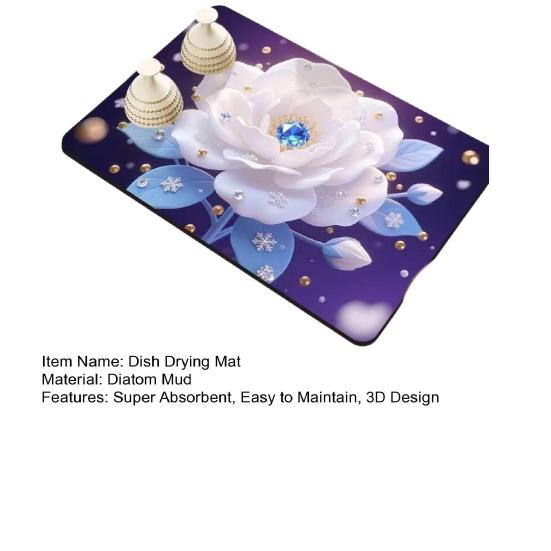 3D Blumen-Topfuntersetzer Kieselgur-saugfähige Geschirrtrockenmatte Untersetzer Blumiger Tischset