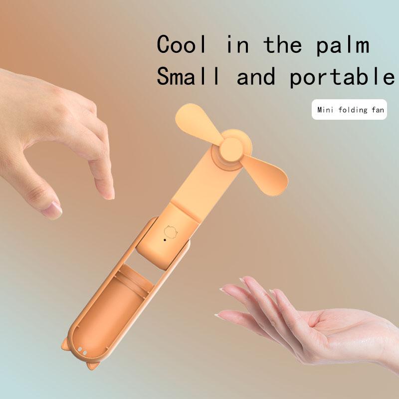 Portable Handheld Fan 3 in 1 Foldable Mini Fan with Power Bank USB Rechargeable Desk Fan Cute Cat Ear Design 3 Speeds Personal C