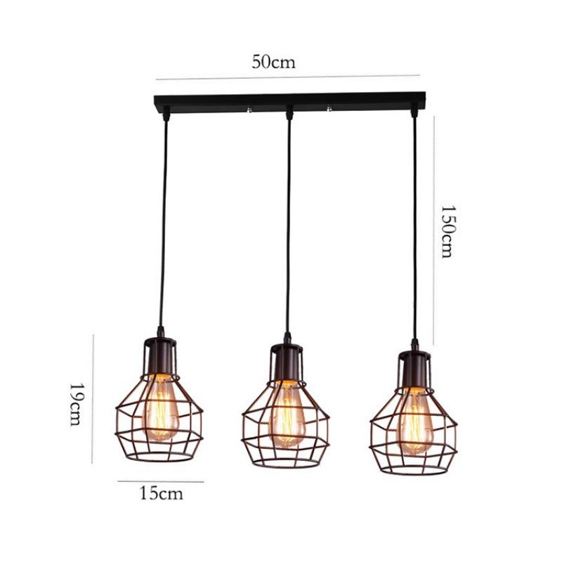 Industrial Pendant Light Led Adjustable Hanging Lamp Shade for Home Kitchen Metal Cage Pendant Lighting for Island Dining Room