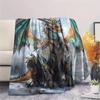 Dragons  Print Flannel Blanket, High quality Comfortable for All Seasons, Home Decor, Warmth and Comfort