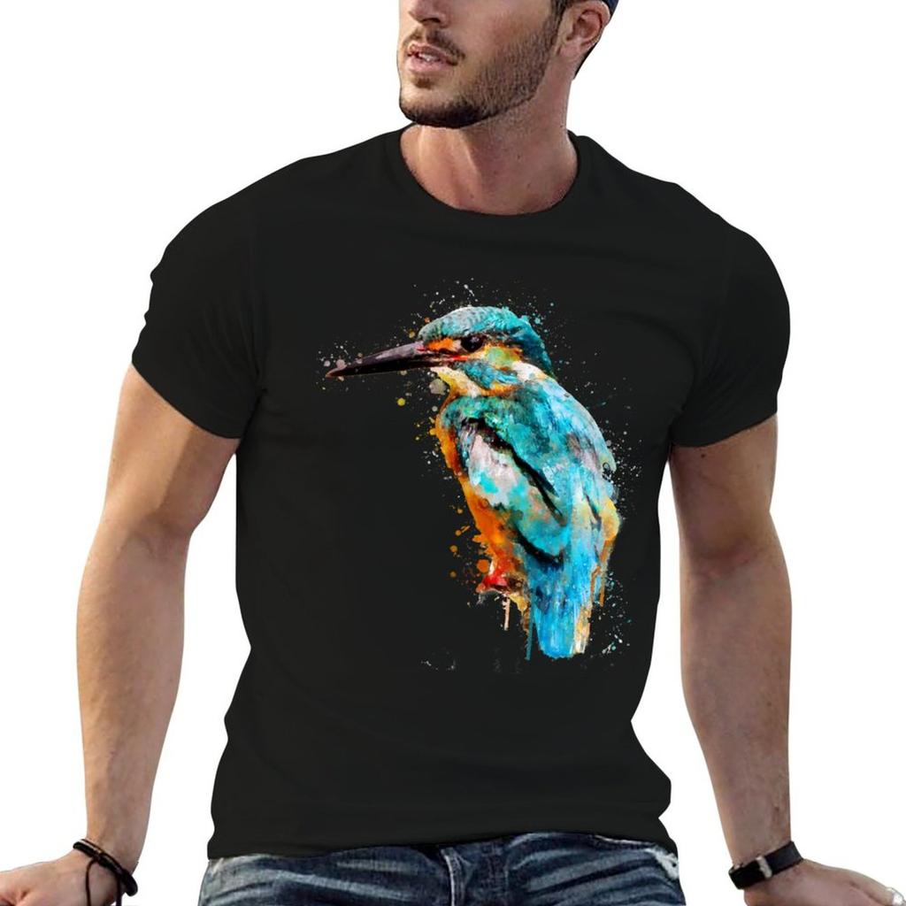 Dramabite Watercolor Kingfisher Tshirt Sublime Boys Animal Print Unisex Clothes
