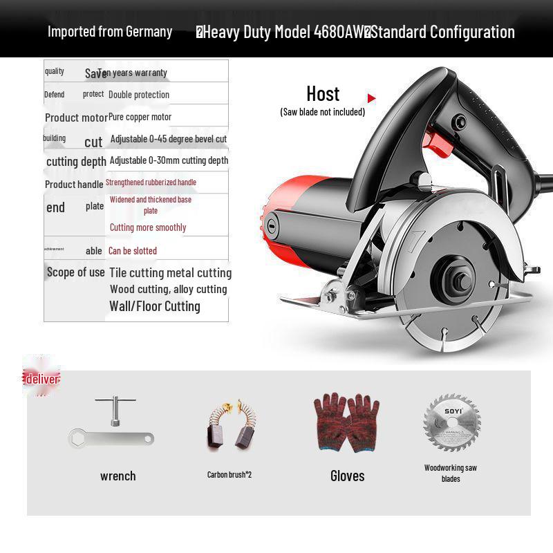 Multi-functional Electric Saw: Universal Tile Cutter & Woodworking Tool 