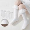 Girls Lace Trim Knee High Socks, Calf Length Socks for Girls, Cute Socks for Daily Wear