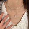 Silver Sparkling Sugar Cube Clavicle Necklace with Small Square Diamond - Luxurious Gift for Women, Girlfriend, or Best Friend Birthday