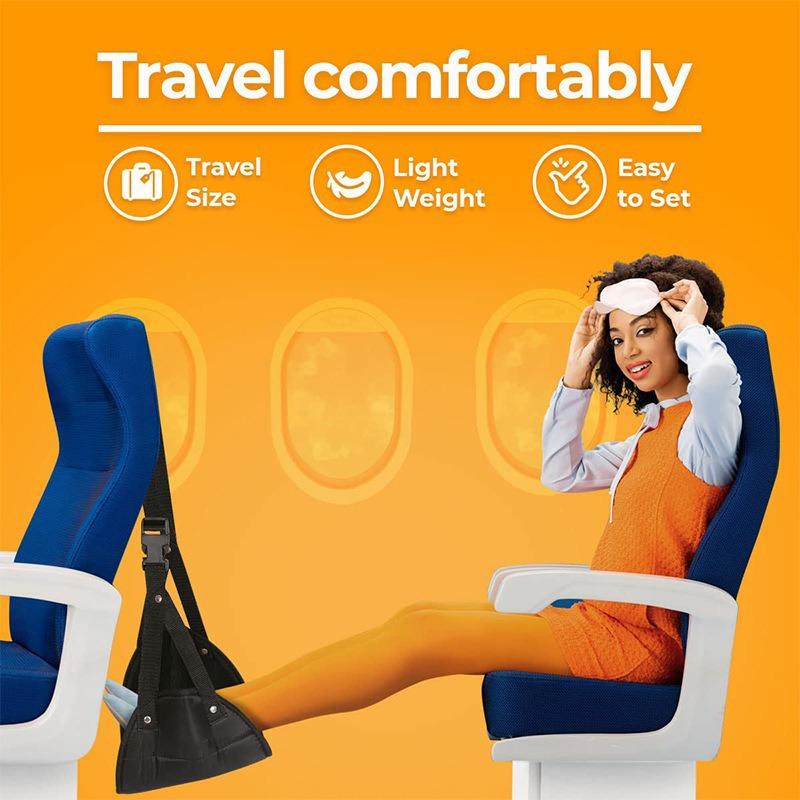 Portable Airplane Footrest,Leg Plane Travel Footrests,Foot Hammock Flight,Feet Rest Hanger for Planes,Train,Office,Car Women Men