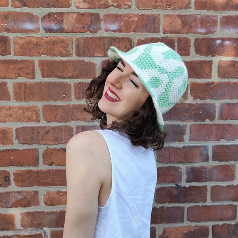Handmade Summer Sun Hat - Ice Silk Pointed Top with Watermelon Design, Wide Brim, UV Protection for Men and Women