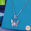 Vintage Magic Butterfly Diy Bracelet Necklace Pendant, Purple Elegant S925 Sterling Silver Beaded