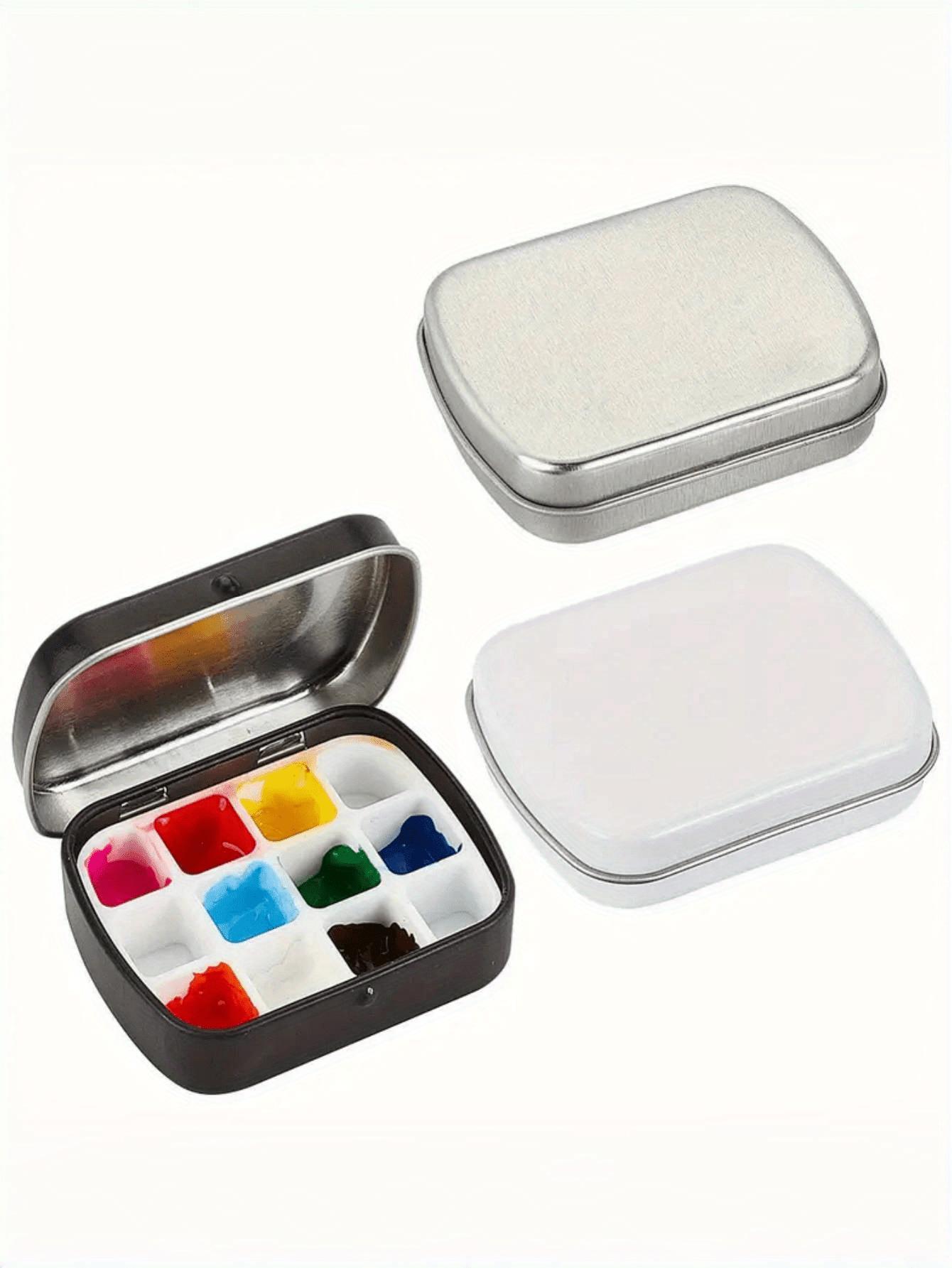 

Empty Watercolor Palette, Mini Tin Box Painting Palette With 12 Plastic Slots, Suitable For Travel Watercolor Palette, Acrylic And Oil Painting Silver разноцветный